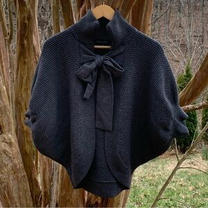 Banana Republic Extra Fine Merino Wool Cape/Sweater/Poncho in Charcoal Grey